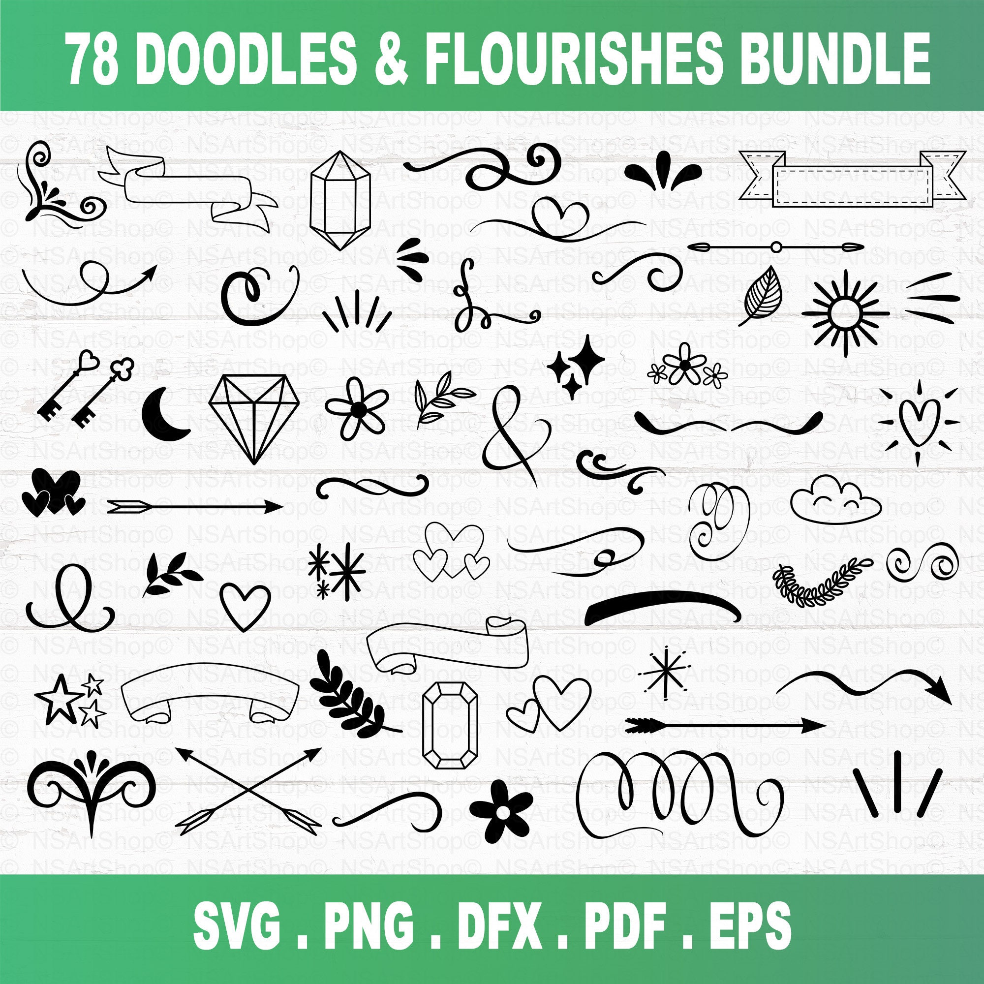 Design Elements SVG Embellishments Bundle SVG Decorative Add Ons Squiggles,  Lines, Flourishes, Stars, Hearts, Arrows, Hand Drawn Svgs -  Israel