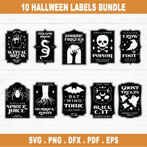 Halloween Potion Labels SVG Bundle, Witches Brew Svg, Witch Potion svg, Halloween Apothecary Labels, Halloween Tumbler Svg Cut File