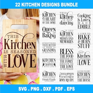 Kuchnia Svg, Pakiet Kuchnia Svg, Plik cięcia kuchni, Gotowanie Svg, Podstawka pod garnek Svg, Cytaty kuchenne Svg, Pliki Kuchnia Svg, Pieczenie Svg, Svg Cricut