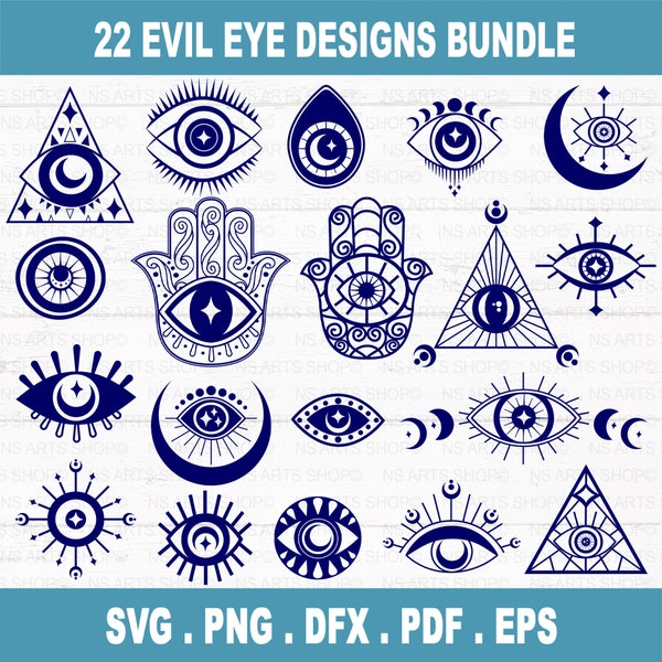 Evil Eye SVG Bundle, Evil eye Png, Hamsa SVG Cut files, Turkish Eye SVG, Evil Eye Protection svg, eps, dxf, png, Files For Cricut