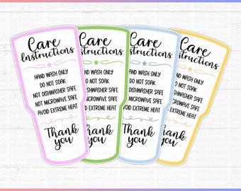 Tumbler Waschanleitung SVG PNG: Printable Care Card Design