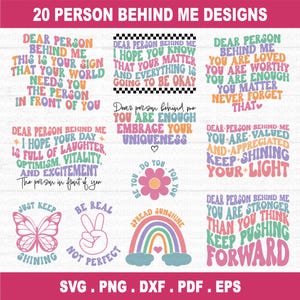 Cara persona dietro di me svg, Pacchetto SVG sulla salute mentale, SVG ispiratore, SVG positivo, SVG motivazionale, Consapevolezza della salute mentale, File tagliati