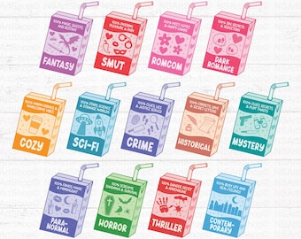 Book SVG Bundle: Spicy Smut Bookish PNG Juice Box Designs, reading svg