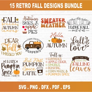 Fall SVG, Fall SVG Bundle, Autumn Svg, Thanksgiving Svg, Fall Svg Designs, Fall Sign, Autumn Bundle Svg, Cut File Cricut, Silhouette, PNG