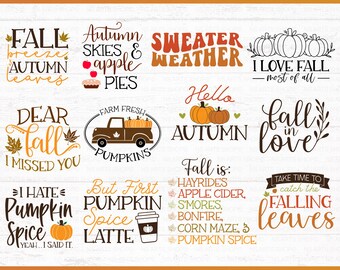 Fall SVG Bundle, Fall Svg, Autumn Svg, Thanksgiving Svg, Fall Svg ...