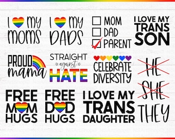 Pride Month SVG Bundle: LGBTQIA+ Designs, Allay Qoutes - Digital Download