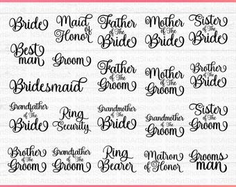 Bundle mariage SVG : mariée, demoiselle d'honneur, EVJF, shower de mariage, demoiselle d'honneur, fichiers coupés