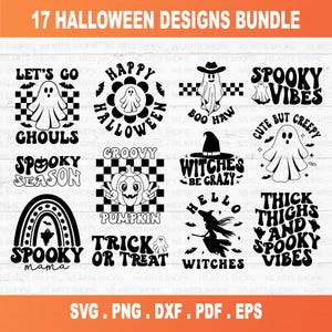 Halloween svg Bundle, Outline Cute ghost svg, Halloween Shirt PNG, DXF