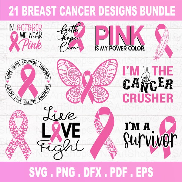 Brustkrebs SVG Bundle, Krebs SVG, Krebsbewusstsein, Band, Brustkrebs Shirt, kommerzielle Nutzung