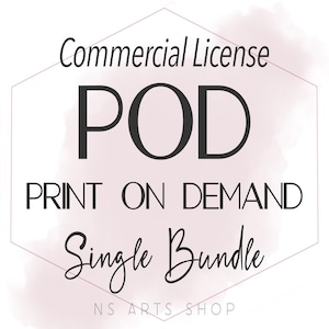 Impresión bajo demanda, licencia comercial POD para UN ÚNICO PAQUETE, licencia extendida para vender en sitios de impresión bajo demanda