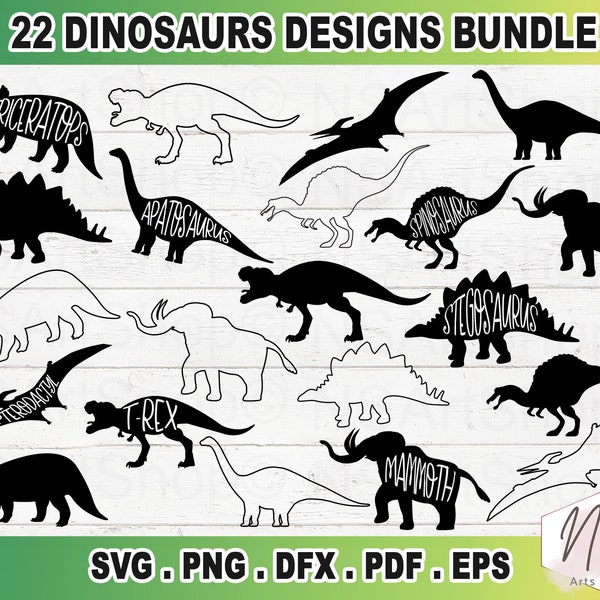 Dinosaur Outline Svg - Etsy