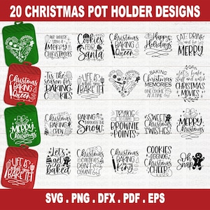 Christmas Pot Holder svg Bundle, Potholder svg, Oven Mitt SVG, Kitchen SVG Bundle, Baking svg, Funny Kitchen Quotes, Cut File Cricut