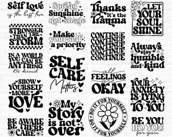 Motivational SVG Bundle: Mental Awareness, Inspirational, Positive SVG, Cut Files for Cricut