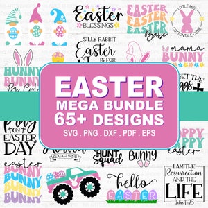 SVG di Pasqua, SVG di Pasqua cristiana, SVG di Pasqua retrò, SVG di coniglietto, Bundle SVG di Pasqua di coniglietto, File di taglio, File Cricut, File Silhouette