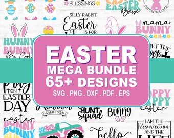 Easter SVG Bundle: Mega Sipring and Easter Bunny Designs, Cut Files - Digital Download