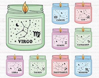 Zodiac Sign SVG Bundle: Horoscope Symbols, Astrology PNG Design Files Cricut Silhouette