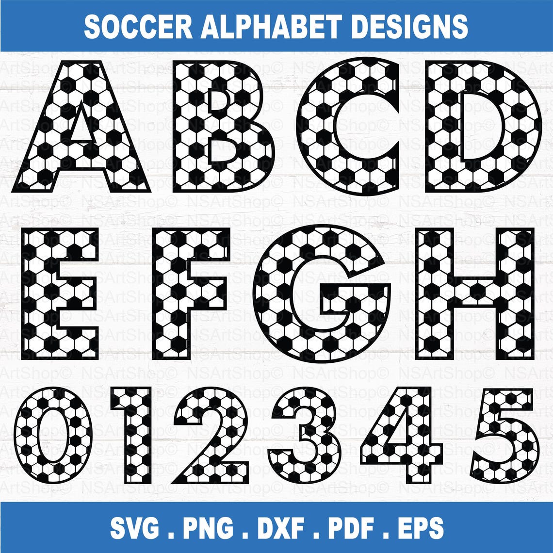 Soccer SVG Bundle: Ball, Letters and Numbers Monogram, Alphabet Sport ...