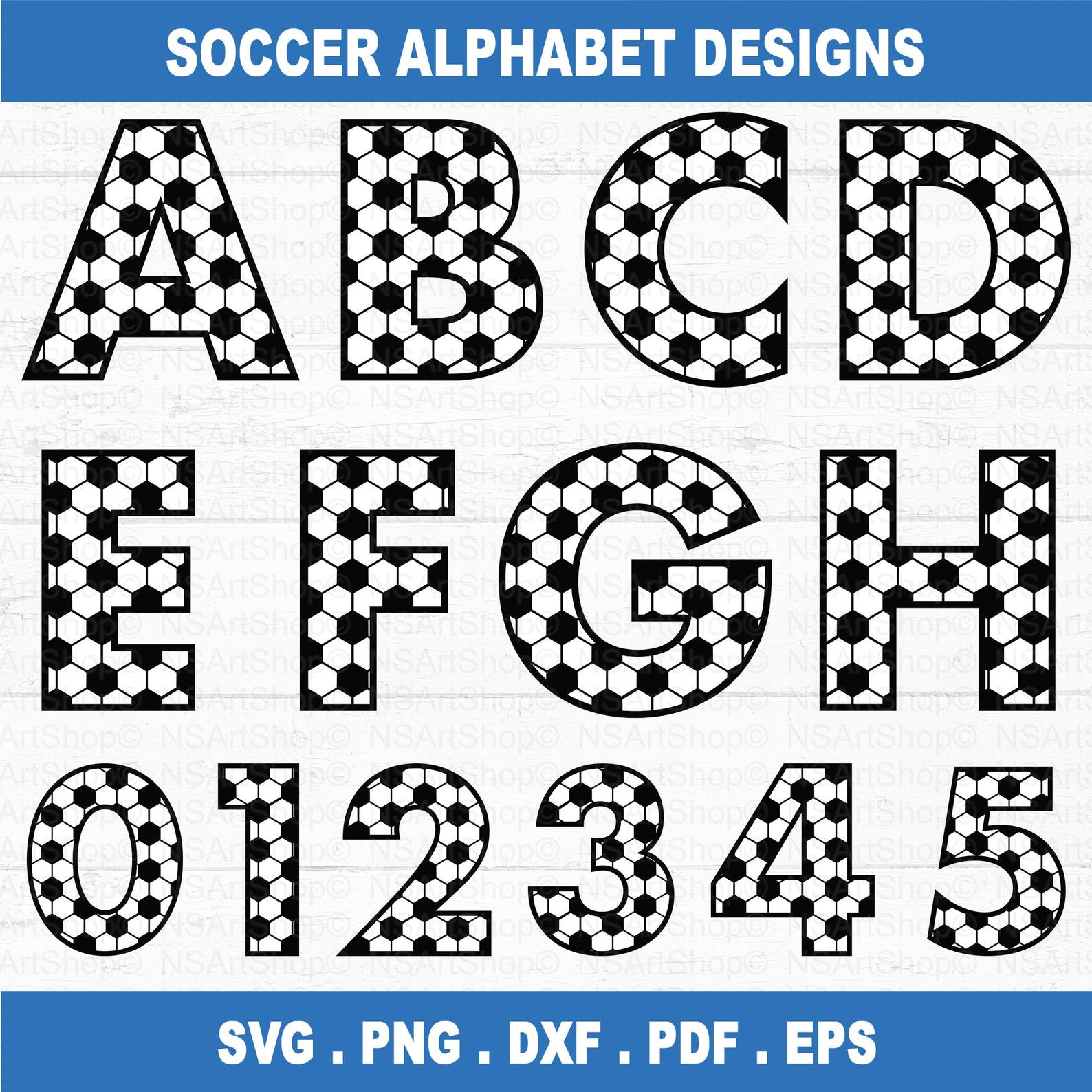 Soccer SVG Bundle: Ball, Letters and Numbers Monogram, Alphabet Sport ...