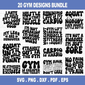 Pacchetto SVG per allenamento, Motivazione palestra svg, Citazioni palestra svg, Fitness svg, Maglietta allenamento svg, File di taglio, Cricut, Silhouette, PNG, DXF