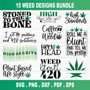 Weed svg Bundle, Marihuana svg, Cannabis svg, Weed Leaf svg Bundle, 420 svg, cut Datei, digitaler Download