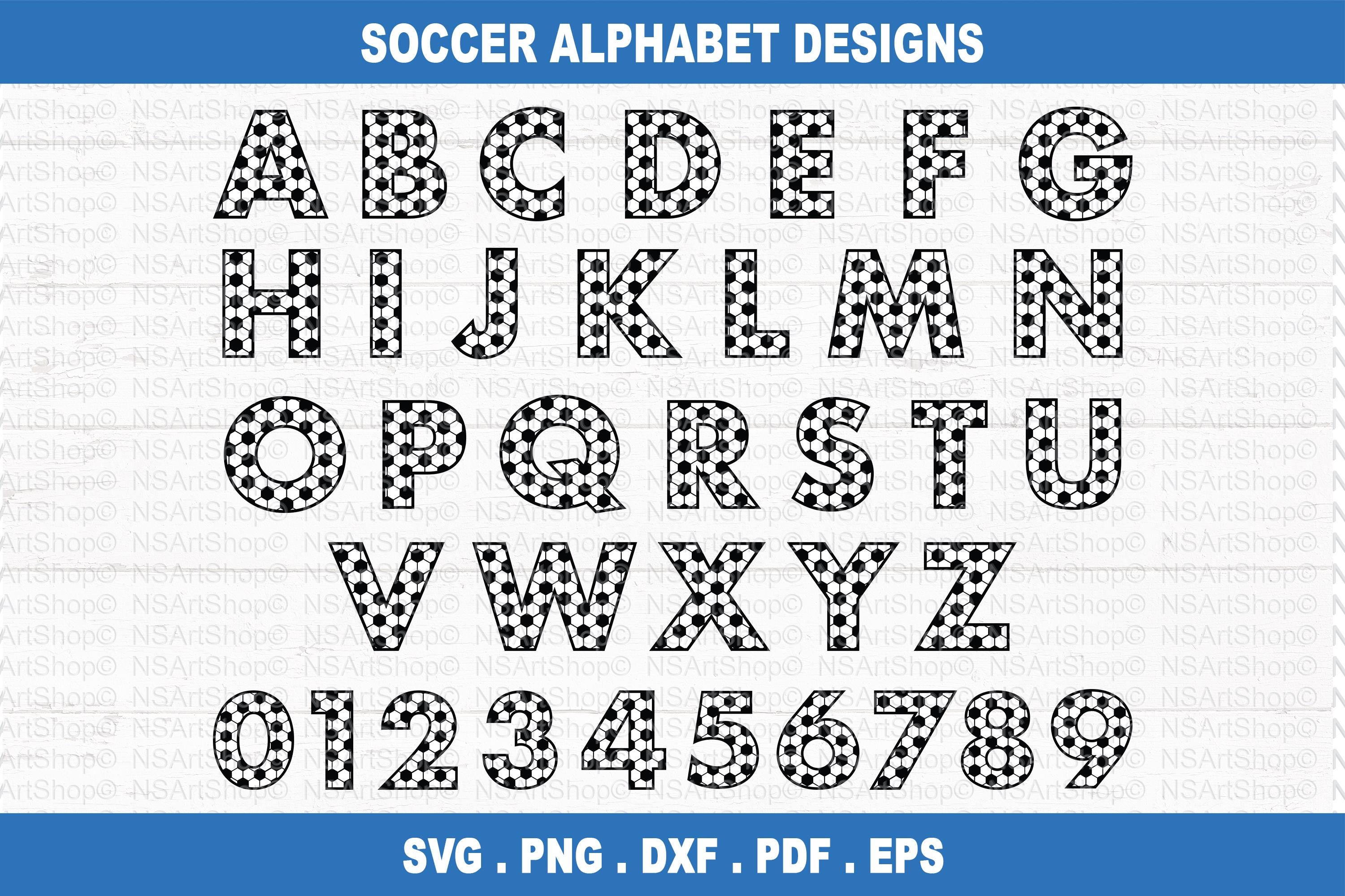 Soccer SVG Bundle: Ball, Letters and Numbers Monogram, Alphabet Sport ...