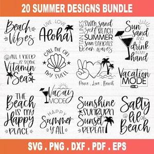 Summer SVG Bundle, Beach SVG, Beach Life SVG, Summer shirt svg, Beach shirt svg, Beach Babe svg, Summer Quote, Cricut, Cut Files, Silhouette