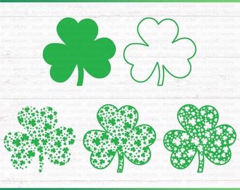 Puede incluir: Cinco diseños diferentes de trébol verde, incluyendo un trébol sólido, un trébol hecho de tréboles más pequeños y un contorno de trébol. Los diseños son perfectos para proyectos de manualidades, scrapbooking y más.