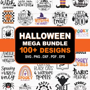 Bundle méga Halloween Svg, étiquettes de potion d'Halloween, effrayant SVG, svg citrouilles, lot rétro Halloween svg, sorcière Svg, Svg fantôme