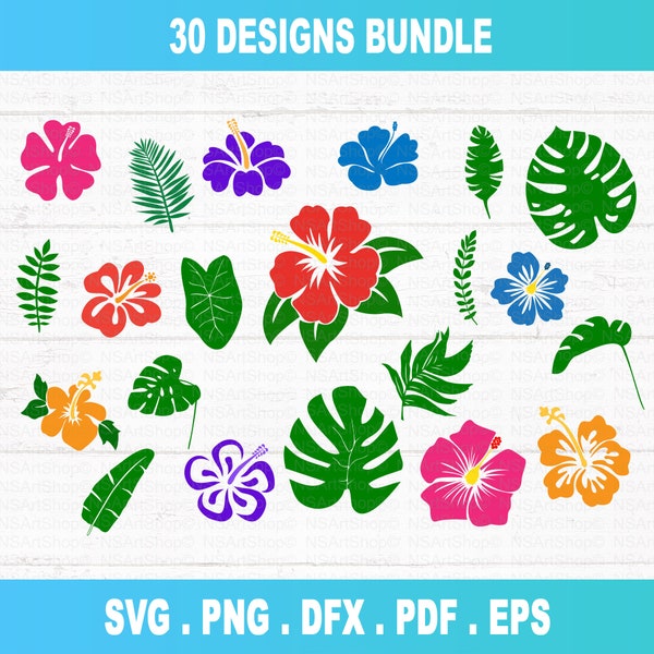 Flowers svg, flower svg, Hibiscus svg, tropical flower svg, hawaiian flower svg, Hawaii svg, Cut file for cricut, silhouette