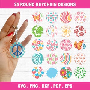 Paquete SVG de llavero redondo, paquete SVG de llavero redondo retro, llavero circular svg, llavero divertido svg, llavero svg, llavero svg