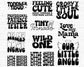 Pacchetto SVG per bambini piccoli: frasi divertenti per neonati, design boho (download digitale)