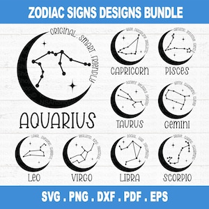 Sternzeichen SVG Bundle, Astrologie Zeichen svg, Sternzeichen Symbol svg, Konstellations Zeichen svg, Astrologie, Horoskop, Cut File Cricut, Silhouette