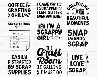Crafter SVG Bundle: Funny Craft Quotes, DIY Projects (Digital Download)