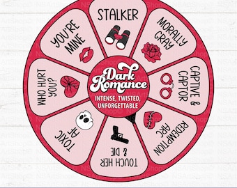 Spicy Book Mood Wheel SVG - Bookish Design - Digital Download