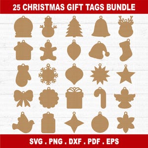Pacchetto di etichette regalo di Natale in formato svg, file di taglio svg di Natale, file di Babbo Natale in formato svg