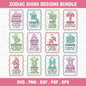 Zodiac SVG Bundle, Astrology Sign svg, Symbol svg, Zodiac svg, Astrology, Horoscope, Cut File Cricut