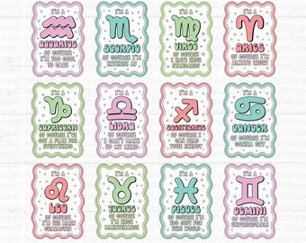 Zodiac Sign SVG Bundle: Horoscope Symbols, Astrology PNG Design Files Cricut Silhouette