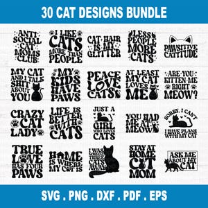 Svg chat, chat maman SVG, Svg drôle de chat, chat SVG, chaton SVG, svg de dame chat fou, svg pour amoureux des chats, chats Svg, Dxf, Png, fichier coupé