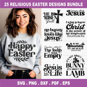 SVG de Pascua cristiana, paquete SVG de Pascua religiosa, svg cristiano, svg de conejito, paquete SVG de Pascua religiosa, archivos de corte, archivo Cricut, Silhouette