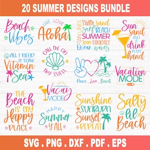 Sommer SVG Bundle, Strand SVG, Urlaub svg, Sommer-Shirt svg, Beach-Shirt svg, Beach Babe svg, Sommer Zitat, Cricut, Cut Files, Silhouette