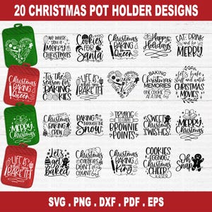 Weihnachten Topflappen svg Bündel, Topflappen svg, Ofenhandschuh SVG, Küche SVG Bundle, Backen svg, Lustige Küche Zitate, Cut File Cricut