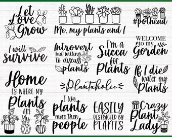 Plant SVG Bundle, Plant Lover SVG Bundle, Funny Plant SVG Quotes, Gardener svg Bundle-Plant Mom svg Cut File, Cricut file, silhouette file