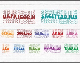 Zodiac Sign SVG Bundle: Astrology Designs, Cut Files (Digital Download)