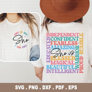 Ella soy yo SVG, Citas positivas Svg, Afirmación de mujer Svg, Paquete Svg motivacional, Mujer fuerte SVG, Ella es fuerte Svg, Png, Dxf, Eps