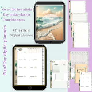 Undated Day-to-day Digital planner, Monthly planner, daily planner, GoodNotes planner, Yearly planner, Daily and weekly view, Simple planner
