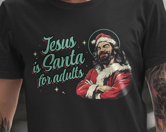 Camiseta atea "Jesús es Papá Noel", regalo ateo, camiseta atea, camiseta navideña antirreligiosa