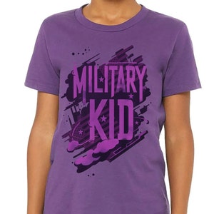 Military Kid Purple Up military child shirt