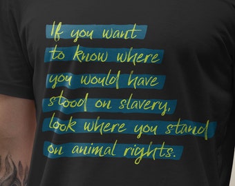 Slavery & Animal Rights vegan shirt, vegan tshirt, vegan t shirt, vegetarian shirt, animal rights