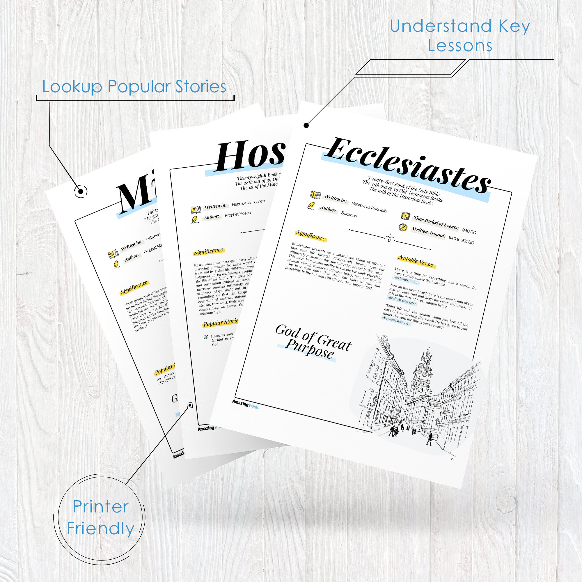 Printable 'CliffNotes' Style Bible Study Guides for Etsy