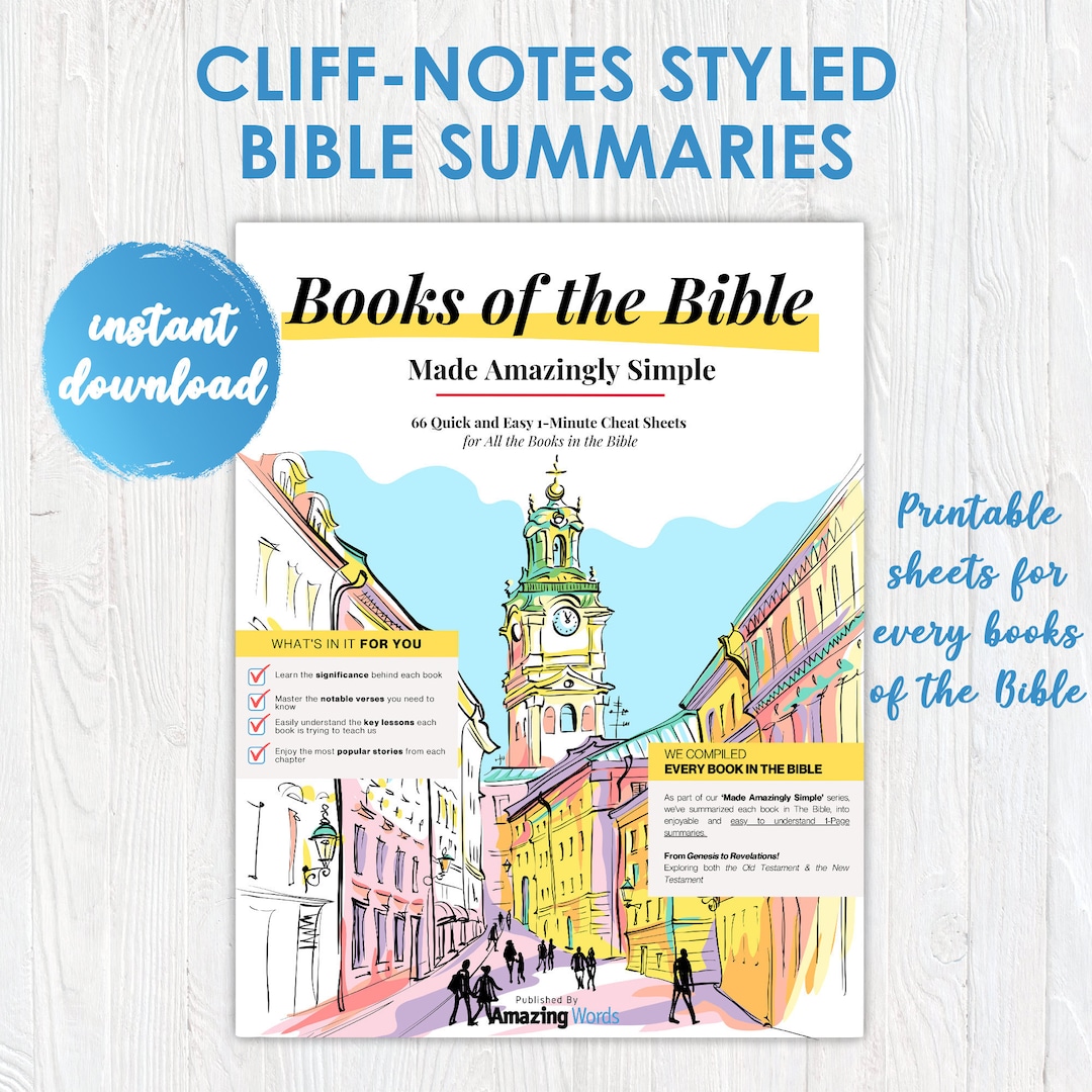 'cliff-notes'　Printable　Each　Style　for　Bible　Study　Guides　Book　in　the　Bible　Etsy